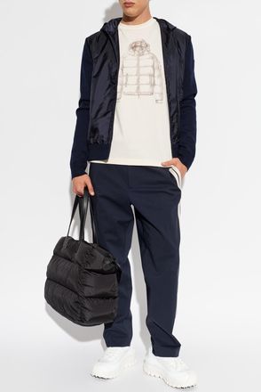 Moncler T-shirt With Print, Mens, Cream