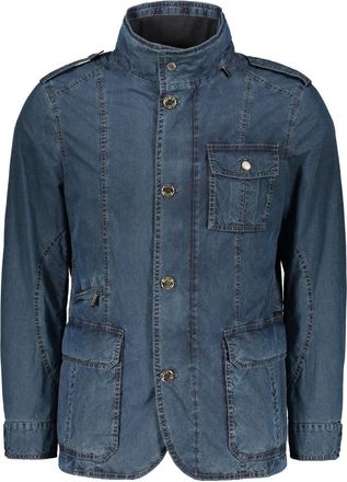 Moorer Heren, Jassen, Blauw, Maat: 2XL Denim