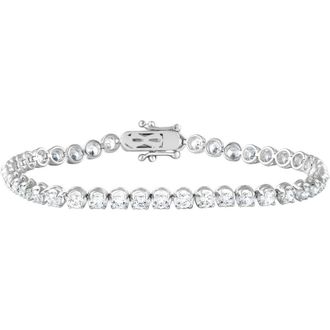 Grown Brilliance 3 Carat Round Lab Grown Diamond Tennis Bracelet in Sterling Silver, 7 Inches Length, G-H Color, SI2-I1 Clarity