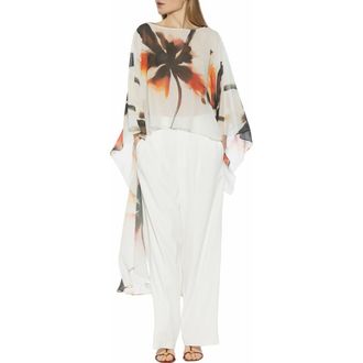 Alexia Admor Junia Cover-Up High-Low Chiffon Top in Large Florals at Nordstrom Rack, Size Large/x-Large