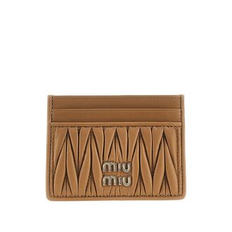 Miu Miu Matelass&eacute; nappa leather cardholder Woman One Size