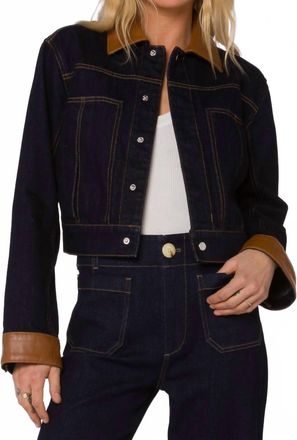 Velvet Heart Delphia Cropped Denim Jacket In Pacific Indigo