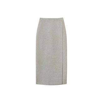 Twinset Longuette Gebreide Rok - Dames - Rokken - Grijs - Maat: S Wol