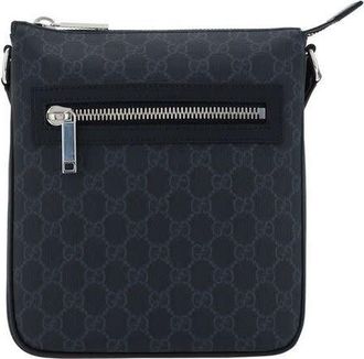 Gucci GG Supreme Print Shoulder Bag Black
