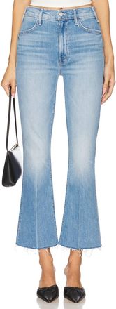 Mother The Hustler Ankle Fray Jeans In Light Blue