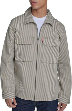 Levi's Lightweight Cotton Shacket in Taupe /Off White at Nordstrom, Size Xx-Large