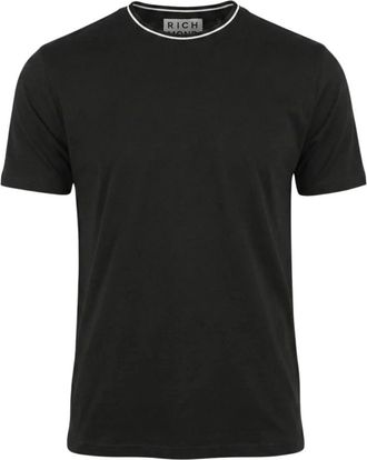 John Richmond T-shirt met contrasterende kraag - Heren - T-shirts - Zwart - XL - Tops