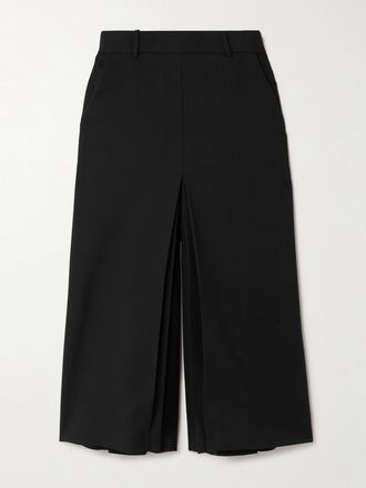 Saint Laurent Pantaloni Cropped In Gabardine Di Cotone - Nero