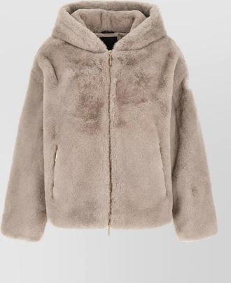 Tatras plush hooded faux fur coat