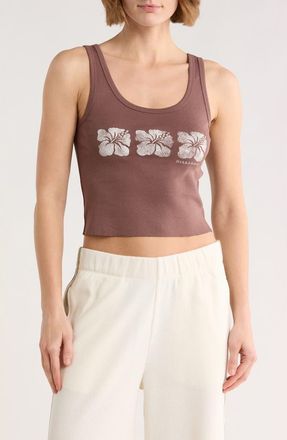 Billabong Three Of a Kind Cotton Graphic Tank in Bark Brown at Nordstrom Rack, Size X-Small
