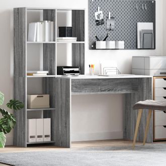 Berkfield Home with Shelf with Storage Grey sonoma Engineered wood