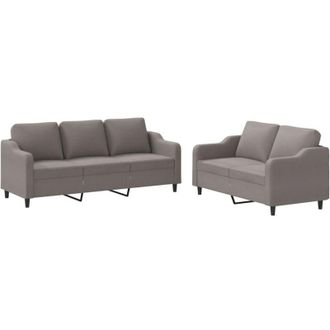 vidaXL Vidaxl - Juego De Sof&aacute;s Con Cojines 2 Piezas Tela Gris Taupe