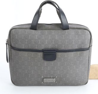 Loewe Gray Leather Coated Canvas Briefcase (Pre-Owned)