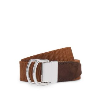 BOSS BY BECKHAM tape belt with nubuck trims