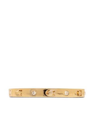 Coach cut out-logo bracelet - women - Brass - One Size - Gold