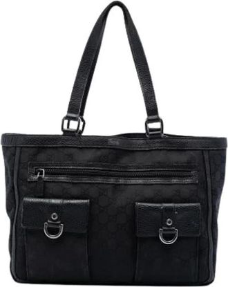 Gucci Pre-owned Abbey D-Ring Tote Bag - Dames - Vintage Shopper - Zwart - ONE Size - Leer - Vintage