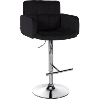 Clp Clp - Taburete De Bar Los Angeles En Terciopelo Negro Cromado