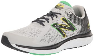 New Balance Mens Fresh Foam 680 V7 Running Shoe, Grey/Black/Lemonade, 11 UK