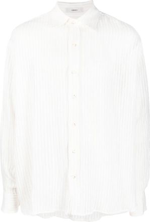 Commas vertical-stripe shirt - men - Cotton/Linen/Flax/TENCEL/Nylon - S - White