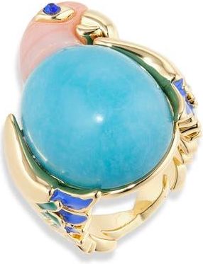 Lele Sadoughi Eileen Parrot Ring in Clementine Turquoise at Nordstrom