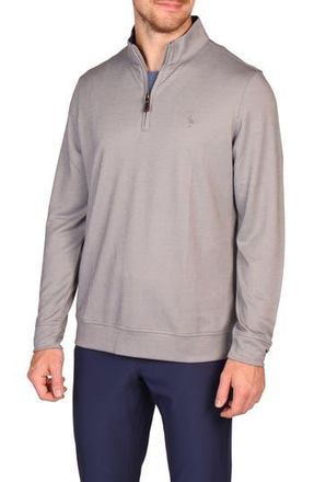 Tailorbyrd Modal Blend Quarter Zip Polo in Melange Grey at Nordstrom Rack, Size Xx-Large