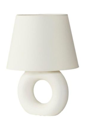 Brightech Chloe 15.5 LED Table Lamp with Off-White Ceramic Base and Cotton Shade in Beige/cream at Nordstrom