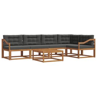 vidaXL Conjunto De Sof&aacute;s De Exterior 6 Pcs Natural Y Antracita Vidaxl