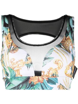 Plein Sport Reggiseno sportivo a fiori - Verde