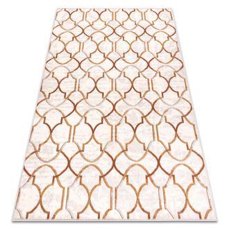 RugsX Rugsx - Alfombra Wool Angel 7905 / 52822 Ornamento, Art D&eacute;co Beige / Dorado Beige 80x150 Cm