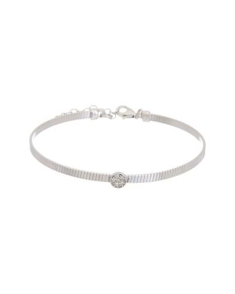 Meshmerise 18K Over Silver 0.06 Ct. Tw. Diamond Bangle