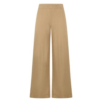 120% Lino 120% Lino, Wide Trousers, female, Beige, Size: XS Wide Leg Pant