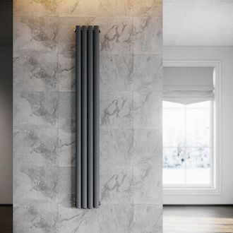 Sonni Sonni Radiador De Vertical Antracita Ovalado Radiador Centro Conexi&oacute;n Doble Capa 1800x239mm