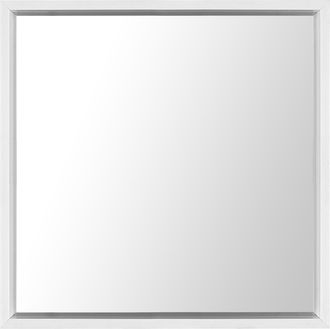 Beliani Beliani - Espejo De Pared Con Marco Sint&eacute;tico Blanco Cuadrado 50 X 50 Cm Estilo Minimalista Brignoles