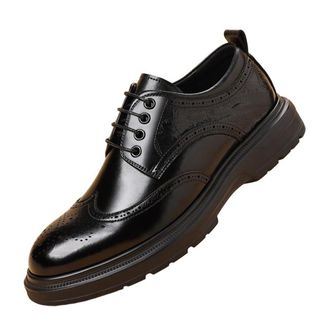 Generic Men Brogue Oxford Dress Shoes Genuine Leather Wingtip Design with Classic British Style Adding Trendy Elegant Look for Business Office Suit Wear or Fo