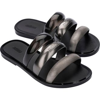 Melissa Eclipse Slide Sandal in Silver/Black at Nordstrom Rack, Size 10
