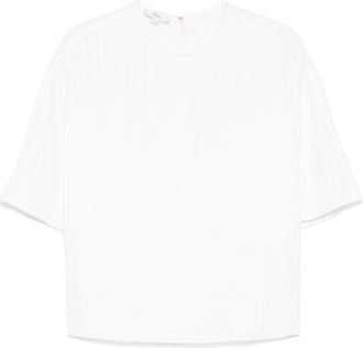 Vince Blusa in crêpe con bordo satinato - Bianco