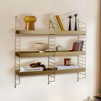 Dmora Estanter&iacute;a Scurelle, 3 Estantes, 98x21x100h Cm Oro