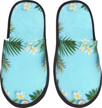 Generic Cotton Slippers Tropical Pineapple Unisex Plush Slippers Breathable Indoor Shoes For Winter Indoor Room L