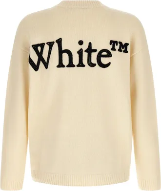 Off-white Logo-Embroidered Sweatshirt - Cream