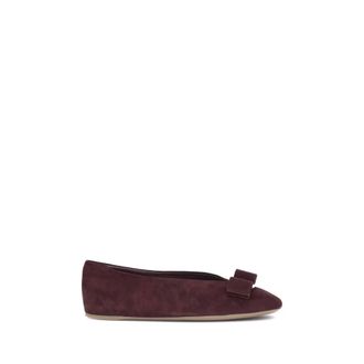 Ferragamo Schoenen, Dames, Rood, 38 EU, Leer, Vara Bow Ballerinas