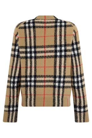 Burberry Checked Cashmere Cardigan - Beige