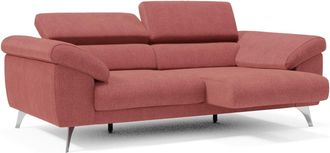 Divani.Store Donatello Divano Con Sedute Allungabili Braccioli Contenitore E Poggiatesta Reclinabili In Tessuto Smacchiabile T23 183 Cm Rosso Ciliegia