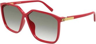 Valentino Zonnebril - unisex - Accessoires - Rood - Maat: 59 MM Nylon