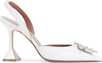 Amina Muaddi White Begum Slingback Pumps
