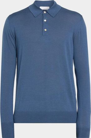 Boglioli Men & apos;s Wool Knit Long-Sleeve Polo Shirt