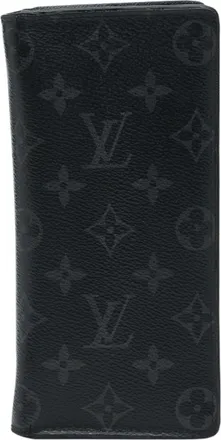 Louis Vuitton Black Gray Pvc Leather Long Wallet (Bi-Fold) (Pre-Owned)