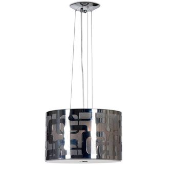Netlighting Sixti Cylindrical Pendant Ceiling Light Chrome in Silver