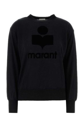 Isabel Marant Black Logo Crew Neck Sweater