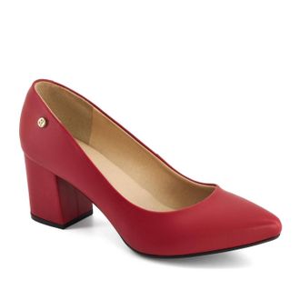 Andrea Womens Block Heel Pumps In Red