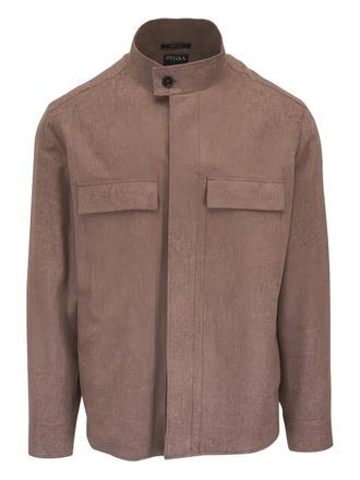 Ermenegildo Zegna Oasi cashmere mock-neck shirt - Brown